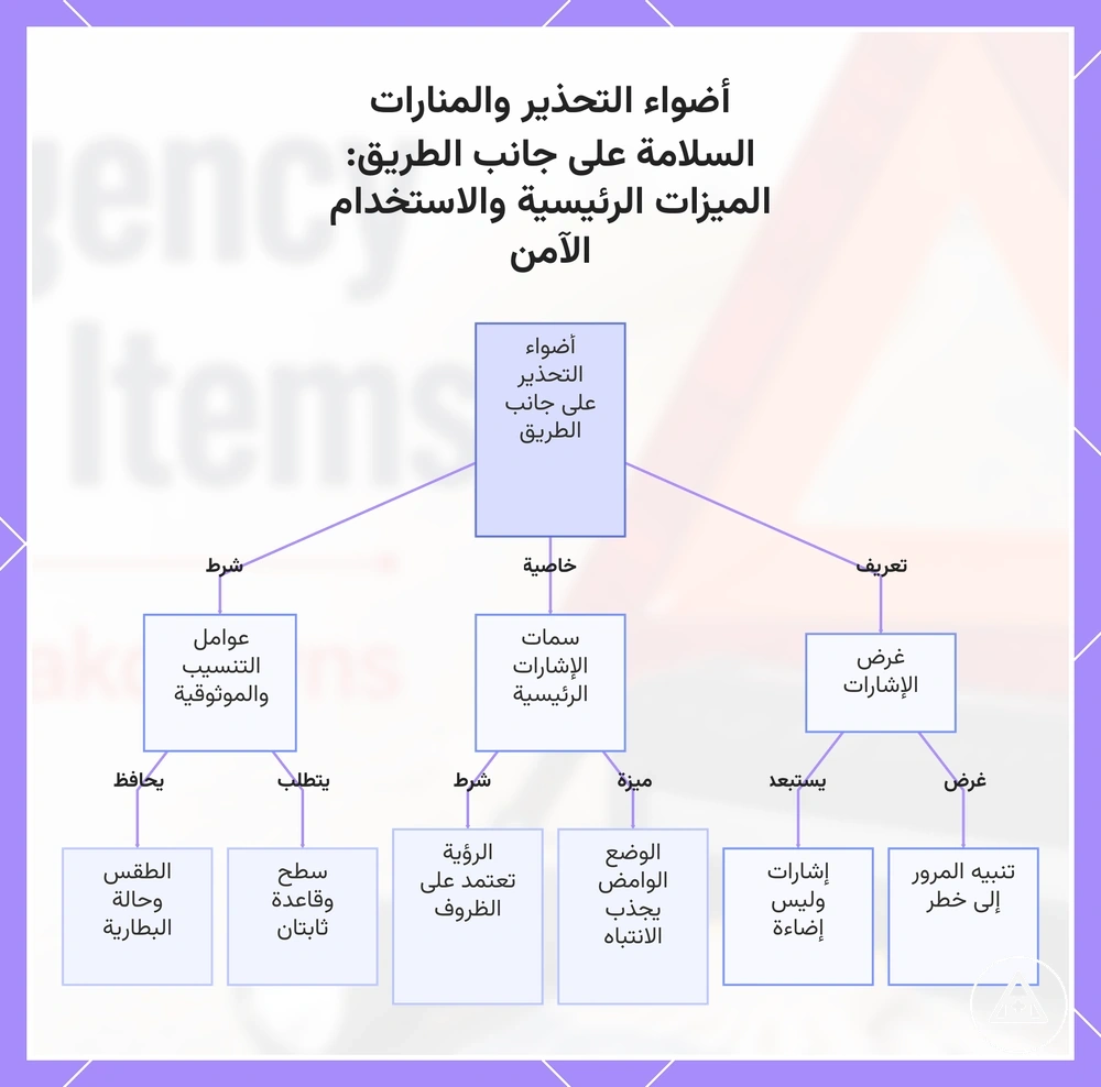 أضواء التحذير والمنارات السلامة على جانب الطريق: الميزات الرئيسية والاستخدام الآمن