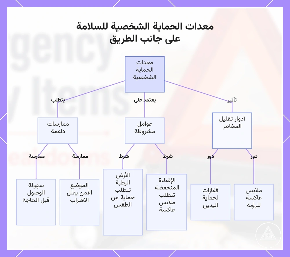 معدات الحماية الشخصية للسلامة على جانب الطريق