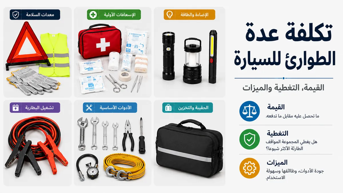 أدوات عدة الطوارئ للسيارة مجمعة لمقارنة التغطية والميزات والقيمة العامة