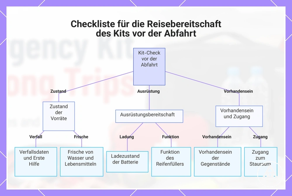 Checkliste für die Reisebereitschaft des Kits vor der Abfahrt