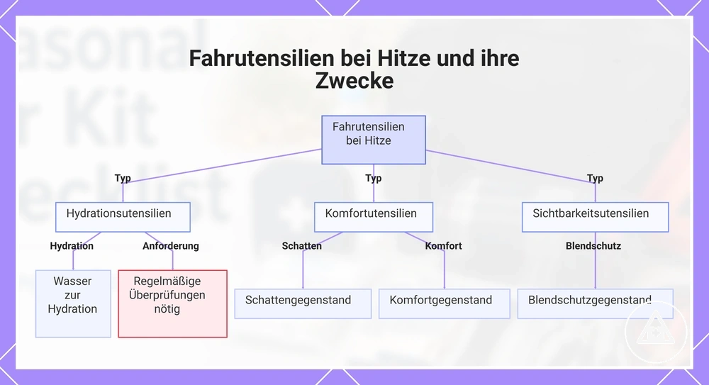 Fahrutensilien bei Hitze und ihre Zwecke