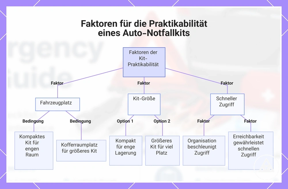 Faktoren für die Praktikabilität eines Auto-Notfallkits