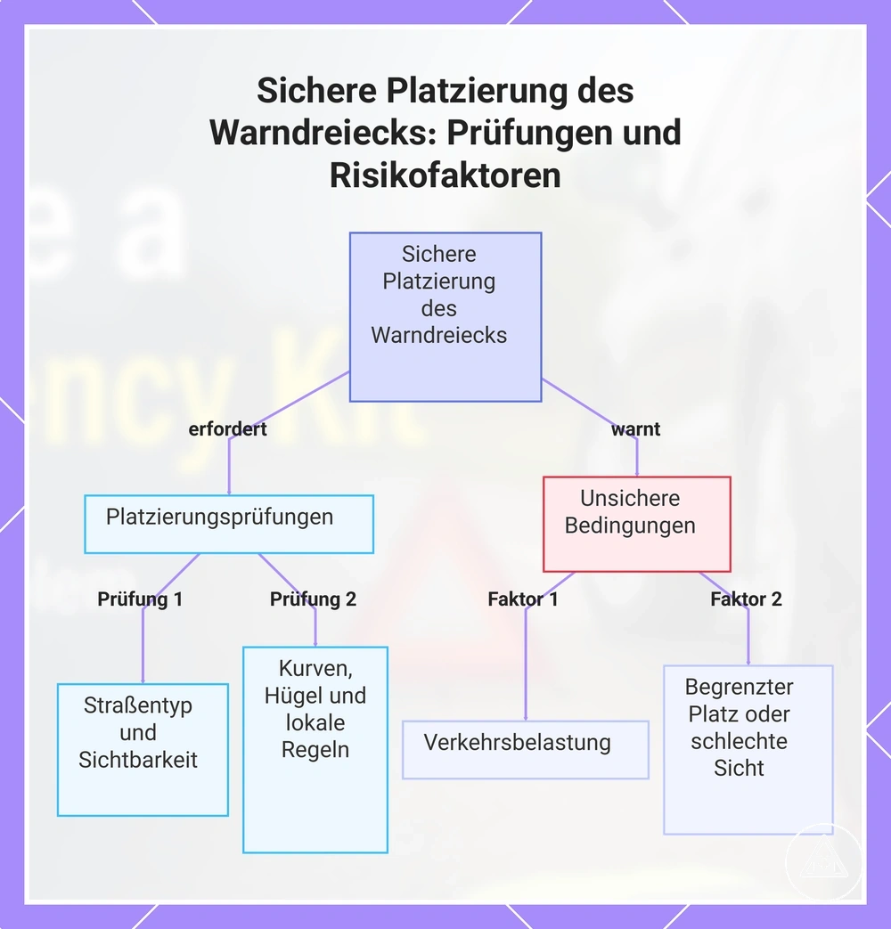 Sichere Platzierung des Warndreiecks: Prüfungen und Risikofaktoren