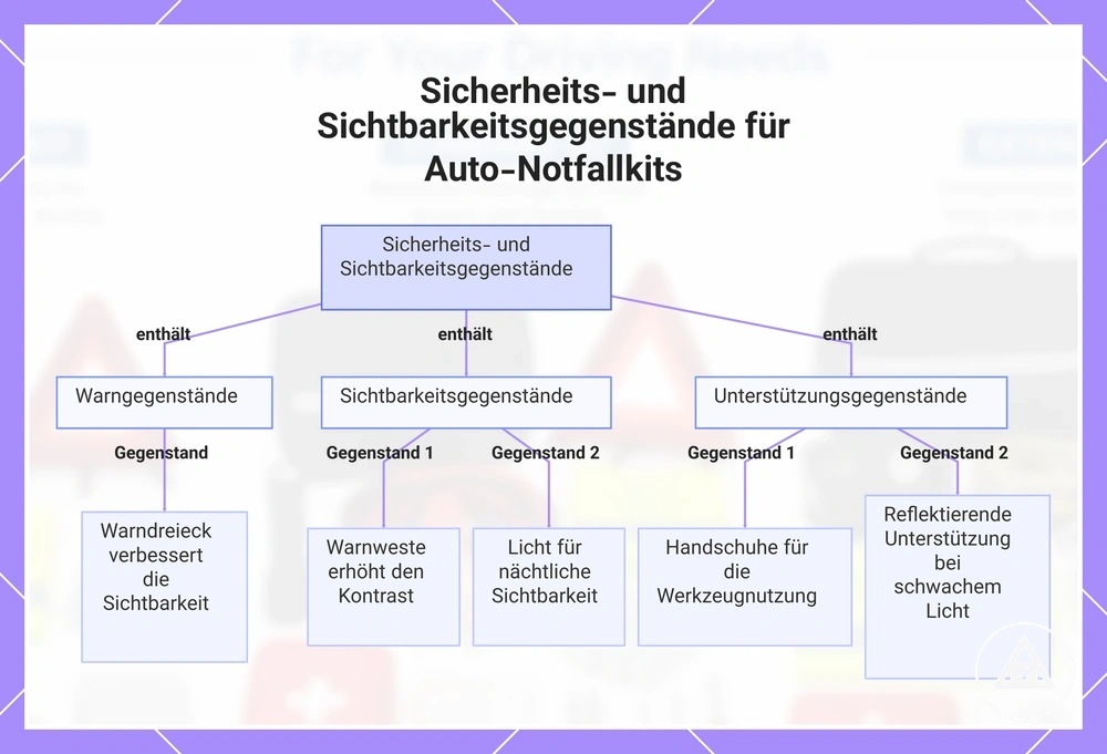 Sicherheits- und Sichtbarkeitsgegenstände für Auto-Notfallkits