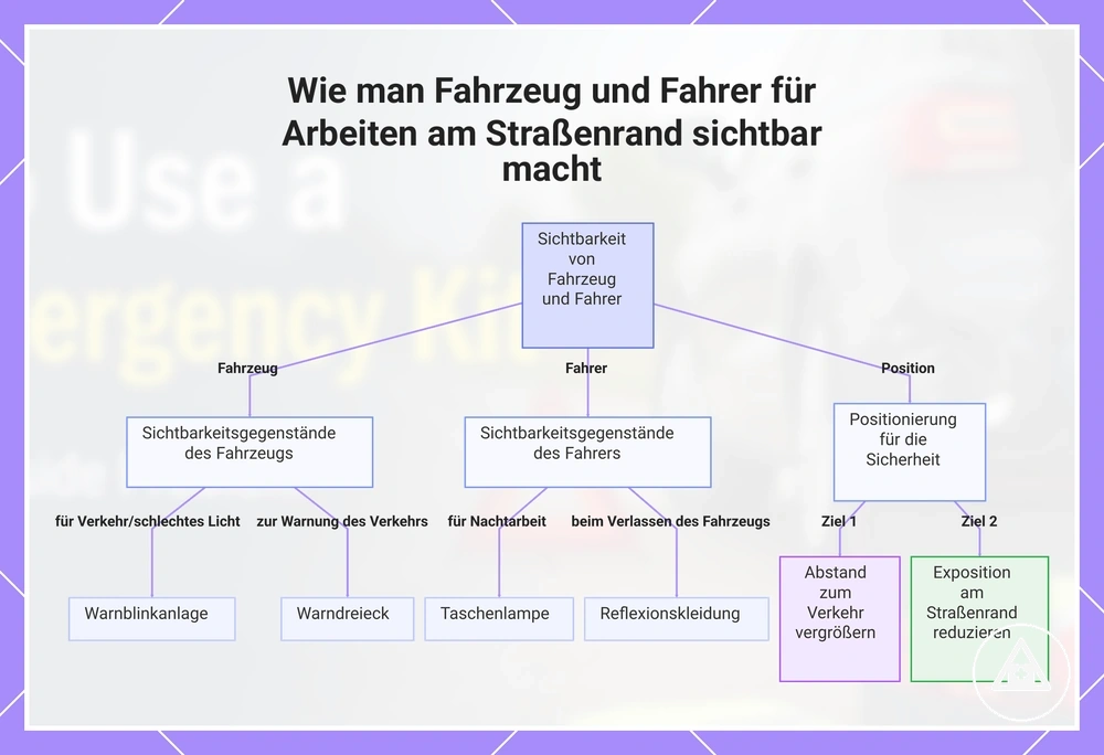 Wie man Fahrzeug und Fahrer für Arbeiten am Straßenrand sichtbar macht