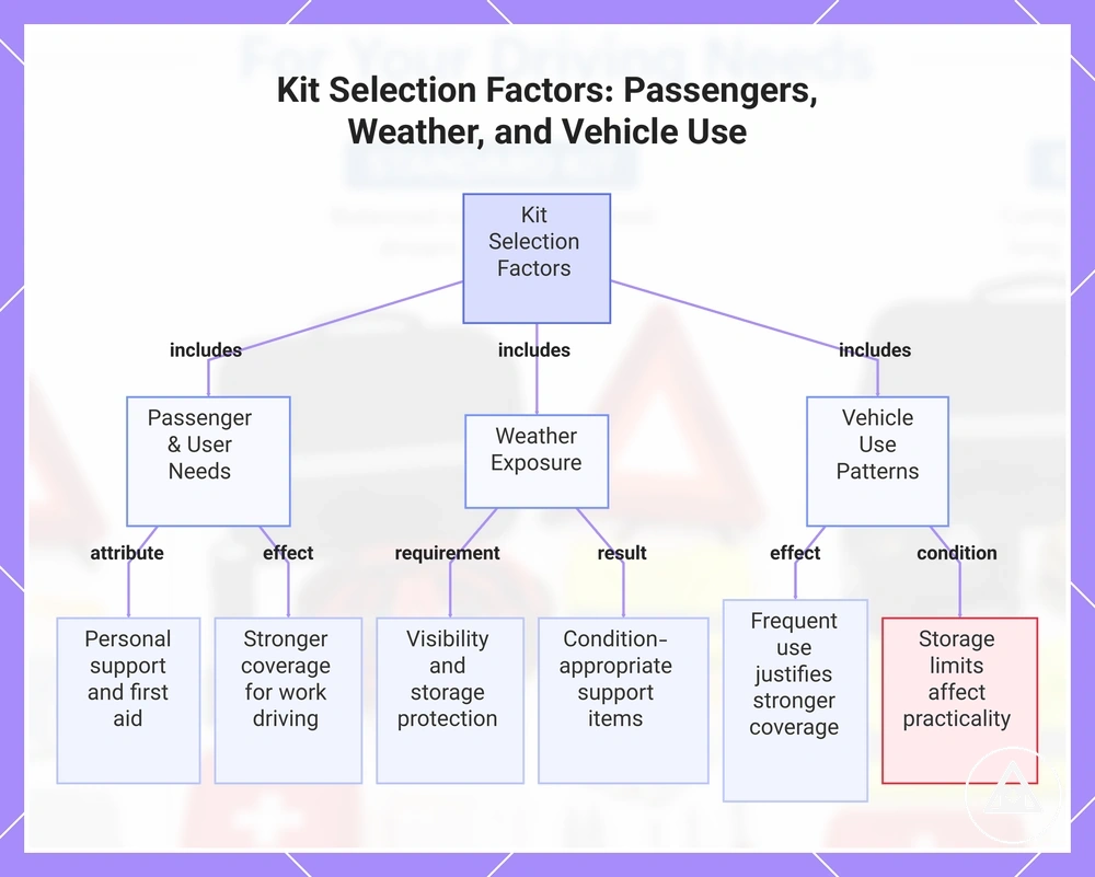 Kit Selection Factors: Passengers, Weather, and Vehicle Use