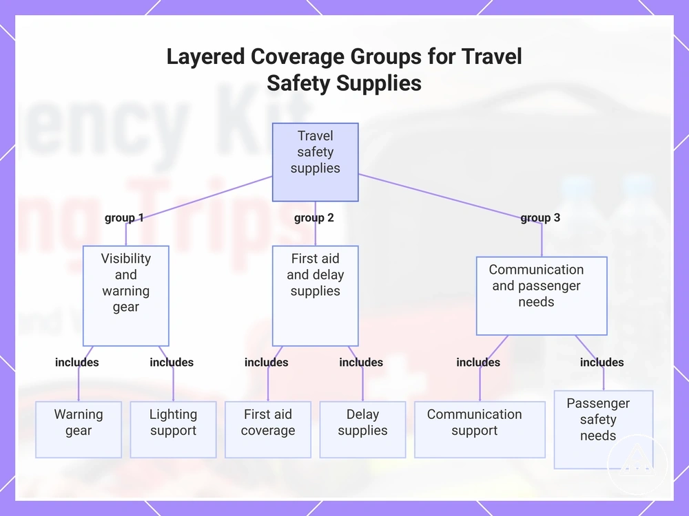 Layered Coverage Groups for Travel Safety Supplies