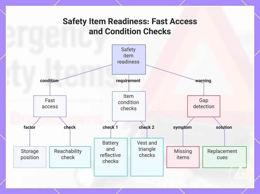 Safety Item Readiness: Fast Access and Condition Checks