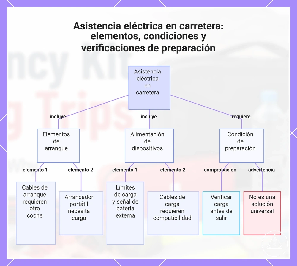 Asistencia eléctrica en carretera: elementos, condiciones y verificaciones de preparación