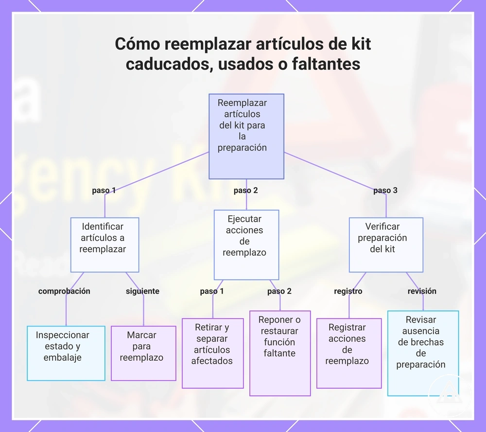 Cómo reemplazar artículos de kit caducados, usados o faltantes