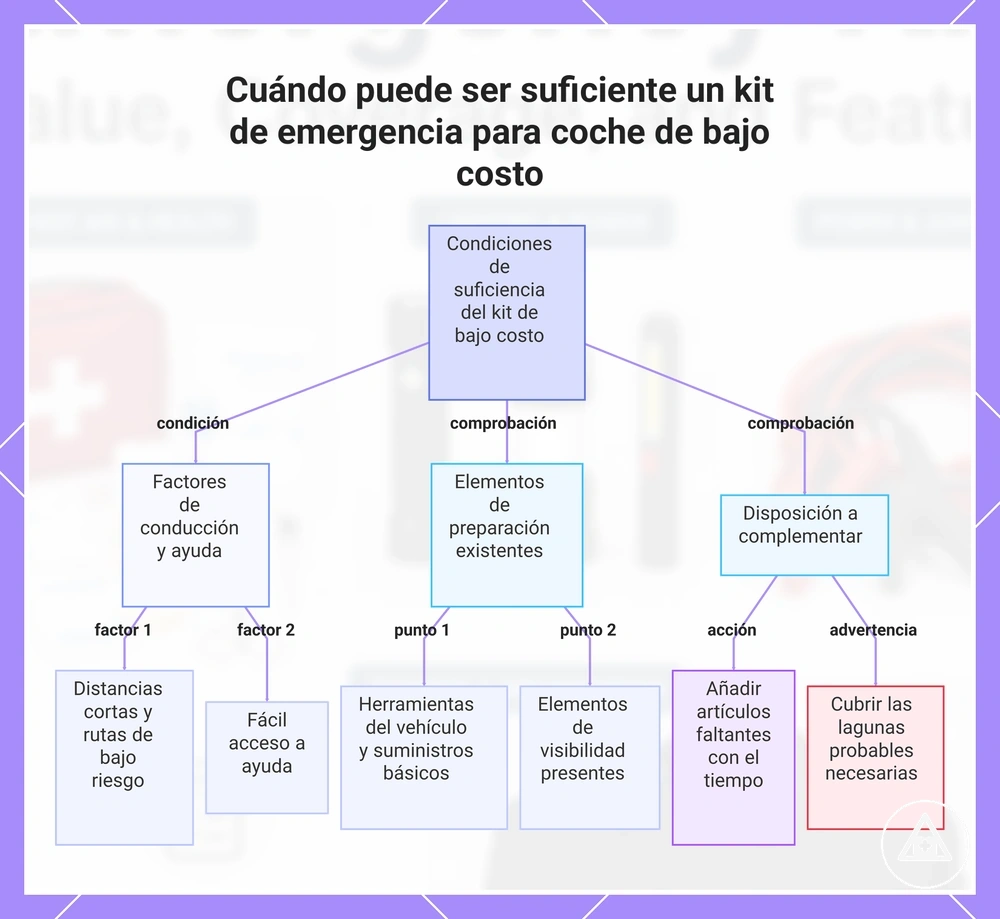 Cuándo puede ser suficiente un kit de emergencia para coche de bajo costo