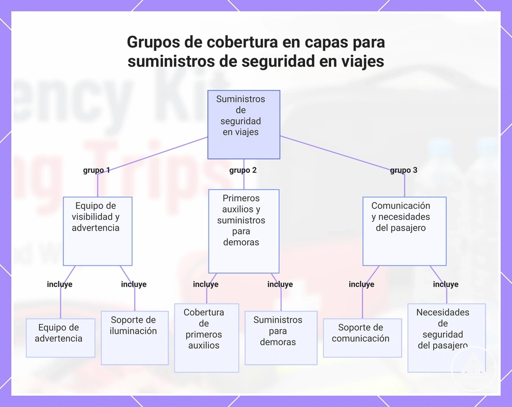 Grupos de cobertura en capas para suministros de seguridad en viajes