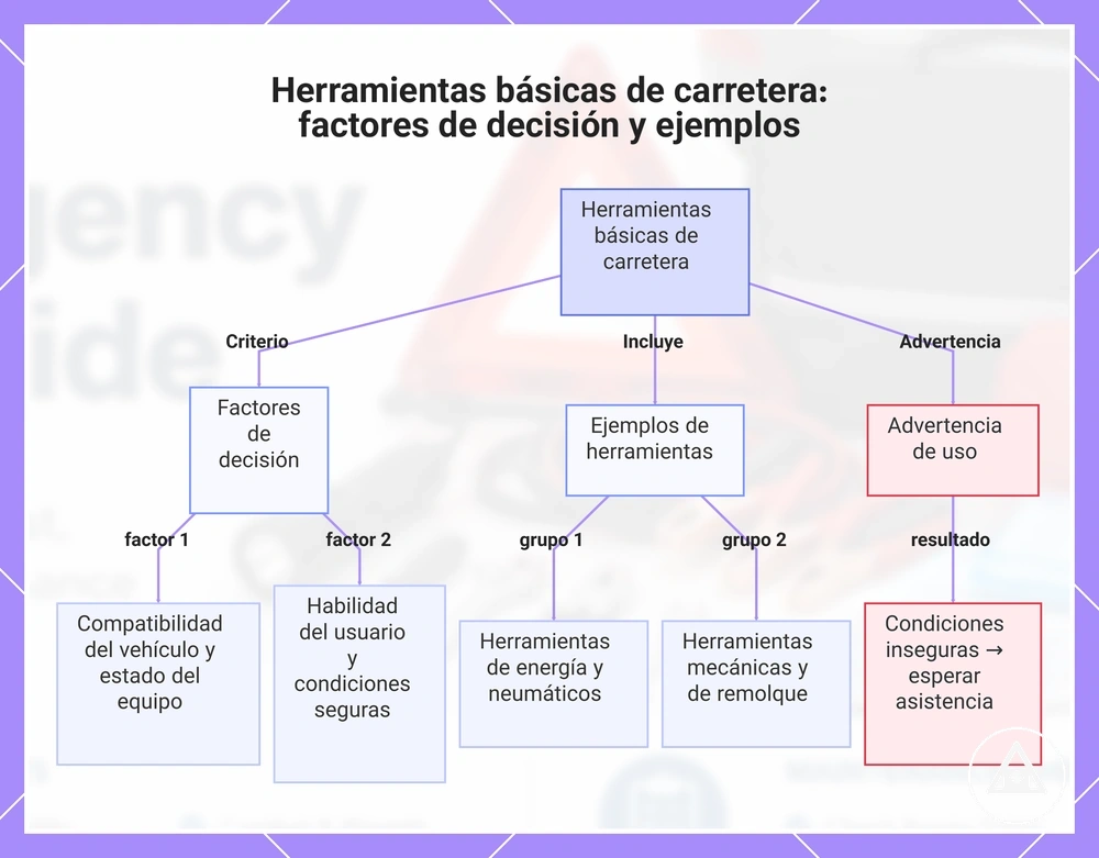 Herramientas básicas de carretera: factores de decisión y ejemplos