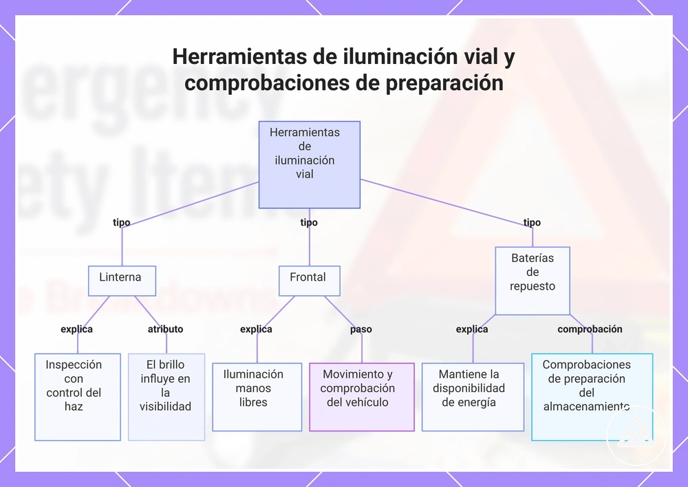 Herramientas de iluminación vial y comprobaciones de preparación