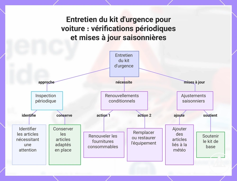 Entretien du kit d'urgence pour voiture : vérifications périodiques et mises à jour saisonnières