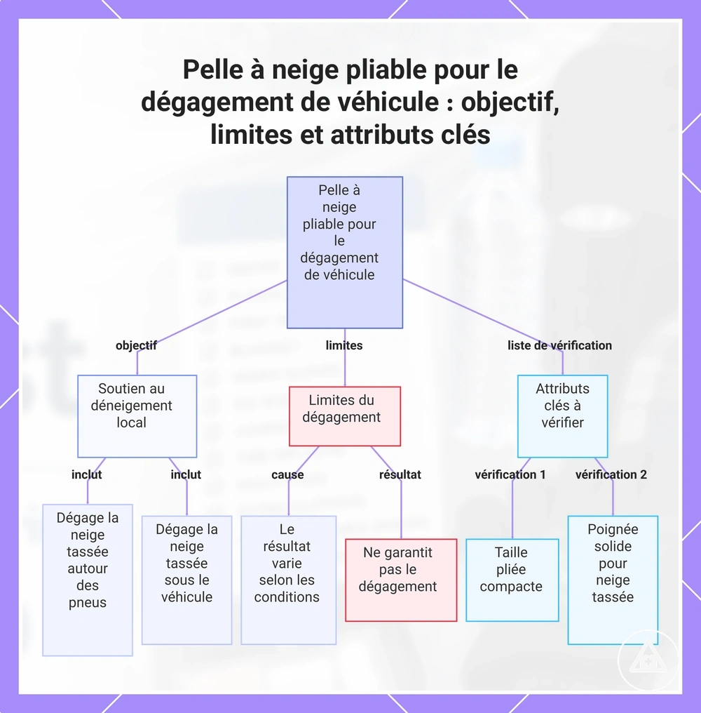 Pelle à neige pliable pour le dégagement de véhicule : objectif, limites et attributs clés