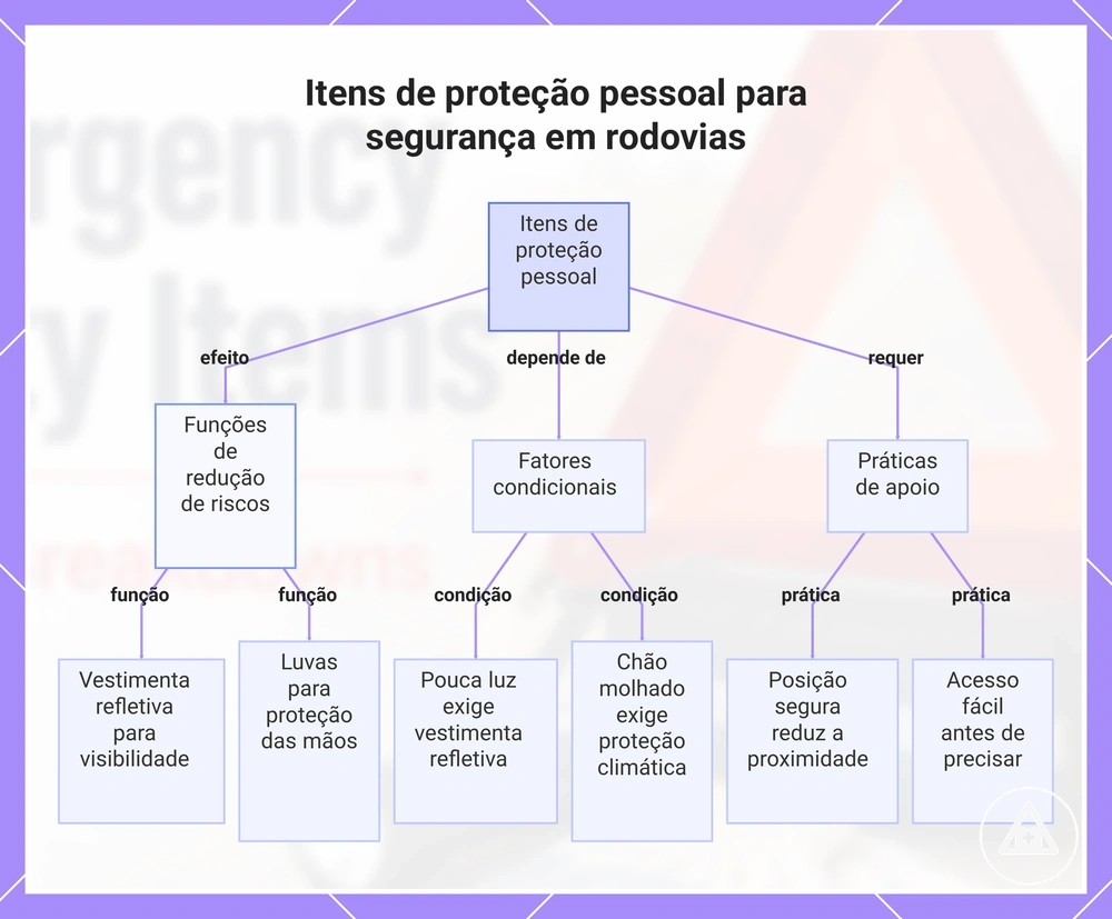 Itens de proteção pessoal para segurança em rodovias