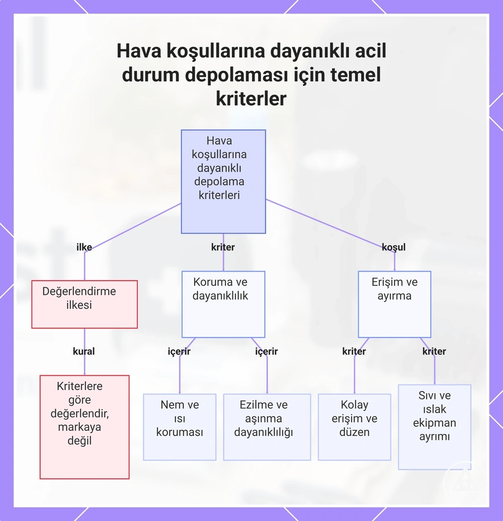 Hava koşullarına dayanıklı acil durum depolaması için temel kriterler